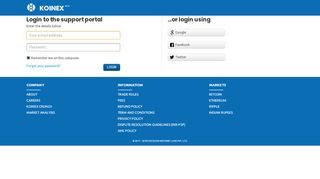 
                            2. Login - Support : Koinex