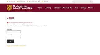 
                            3. Login - The American School Foundation