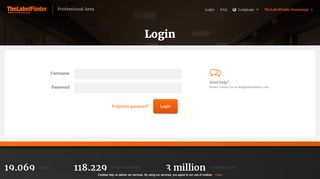 
                            5. Login - TheLabelFinder Professional Area