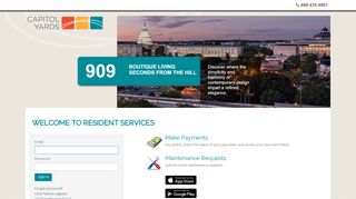 
                            4. Login to 909 Capitol Yards Resident Services | 909 ... - RENTCafe