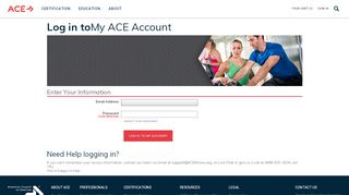 
                            4. Login to a My ACE Account - ACE Fitness