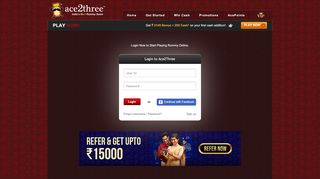 
                            1. Login to Ace2Three - Play Indian Rummy Free, 13 Card Games ...