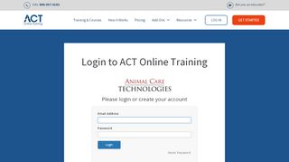 
                            1. Login to ACT Online Training - Veterinary Videos - LMS