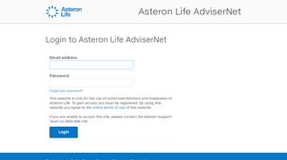 
                            3. Login to Asteron Life AdviserNet