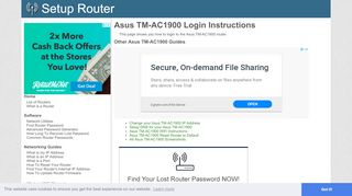 
                            4. Login to Asus TM-AC1900 Router - SetupRouter