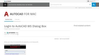 
                            4. Login to AutoCAD WS Dialog Box | AutoCAD for Mac 2016 ...