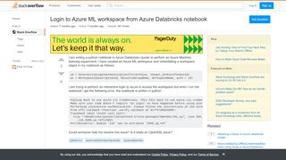 
                            9. Login to Azure ML workspace from Azure Databricks notebook - Stack ...