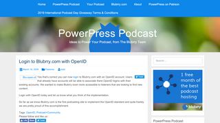 
                            2. Login to Blubrry.com with OpenID - PowerPress Podcast