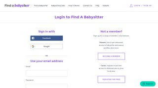 
                            5. Login to Find A Babysitter