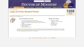 
                            2. Login to Fuller Student Portal - Welcome to Fuller Seminary: DMin