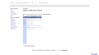 
                            4. Login to KEK User Portal - My researches | N. L. Yamada