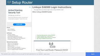 
                            4. Login to Linksys EA6500 Router - SetupRouter