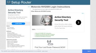 
                            4. Login to Motorola NVG589 Router - SetupRouter