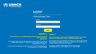 
                            5. Login to MSRP - finance.msrp.unhcr.org