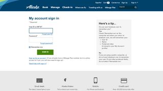 
                            4. Login to My account | Alaska Airlines