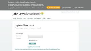 
                            2. Login to My Account - John Lewis Broadband
