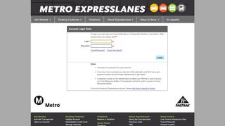 
                            4. login to My Account - Metro ExpressLanes