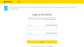 
                            7. Login to My Money - avivamymoney.co.uk