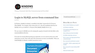 
                            1. Login to MySQL server from command line