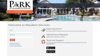 
                            6. Login to Park at Summer's Grove Resident Services | Park at ...