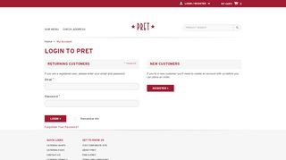 
                            1. Login To Pret - delivery.pret.com