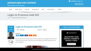 
                            1. Login to Proxmox web GUI | JamesCoyle.net Limited