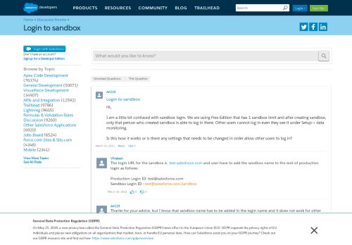 
                            6. Login to sandbox - Salesforce Developer Community