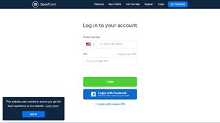 
                            9. Login to SpoofCard | SpoofCard