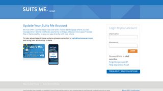 
                            1. Login to Suits Me Visa Card