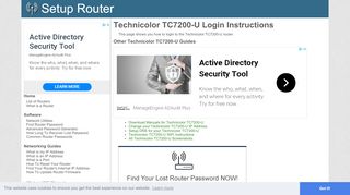 
                            2. Login to Technicolor TC7200-U Router - SetupRouter