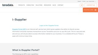 
                            2. Login to the i-Supplier Portal | Teradata