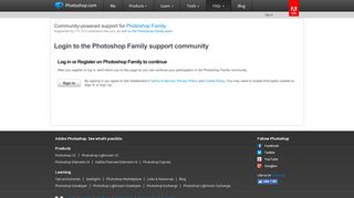 
                            7. Login to the Photoshop Family support community