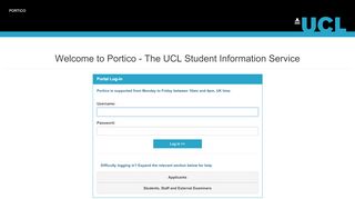 
                            2. Login to the portal - UCL