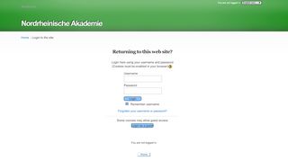 
                            4. Login to the site - Nordrheinische Akademie