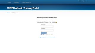 
                            7. Login to the site - THRSC Atlantic Training Portal