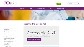 
                            2. Login to the SPT portal | Alberta College of Pharmacy