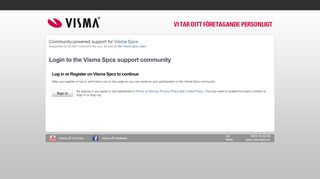 
                            6. Login to the Visma Spcs support community