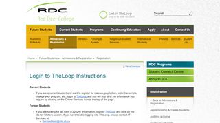 
                            5. Login to TheLoop Instructions | Red Deer College