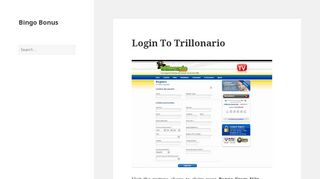 
                            2. Login To Trillonario - Bingo Bonus