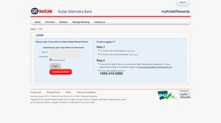 
                            2. Login to Your Account - myKotakRewards