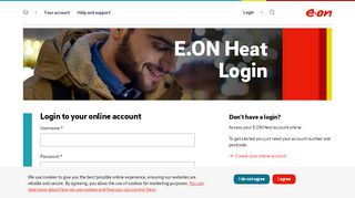 
                            2. Login to your account online - E.ON Heat