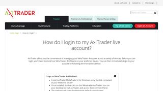 
                            10. Login to your AxiTrader Live Account | AxiTrader