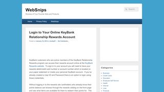 
                            6. Login to Your Online KeyBank Relationship Rewards Account