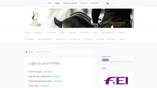 
                            3. Login to your Profile | Dressage SA