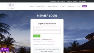 
                            2. Login to your SFX Account - SFX Preferred Resorts