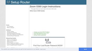 
                            4. Login to Zoom 5350 Router - SetupRouter