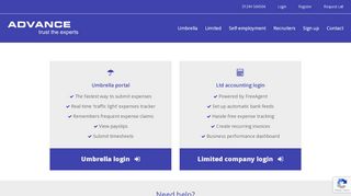 
                            6. Login umbrella and limited company portal | ADVANCE