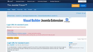 
                            4. Login URL for standard users - Joomla! Forum - community, help and ...