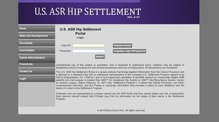 
                            2. Login - US ASR Hip Settlement