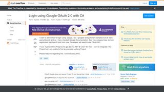 
                            5. Login using Google OAuth 2.0 with C# - Stack Overflow